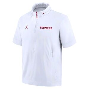 Jordan Brand Oklahoma Sooners Mens 4XL White Short Sleeve Half Zip Hoodie